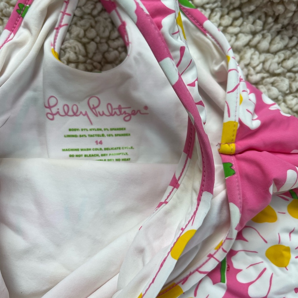 Lilly Pulitzer Pink Daisy Print Bikini Bottoms - Picture 3 of 7